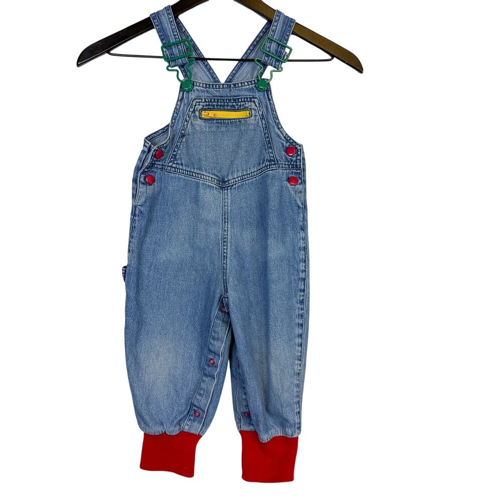 Vintage 90s TKS Basics Overalls Denim Cotton - 18-24 24 Months
